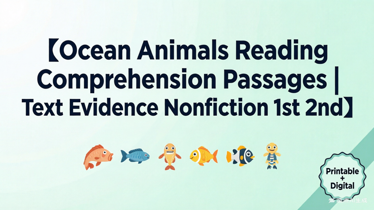 潜入深海：如何利用 Ocean Animals Nonfiction Passages 培养早期阅读素养？