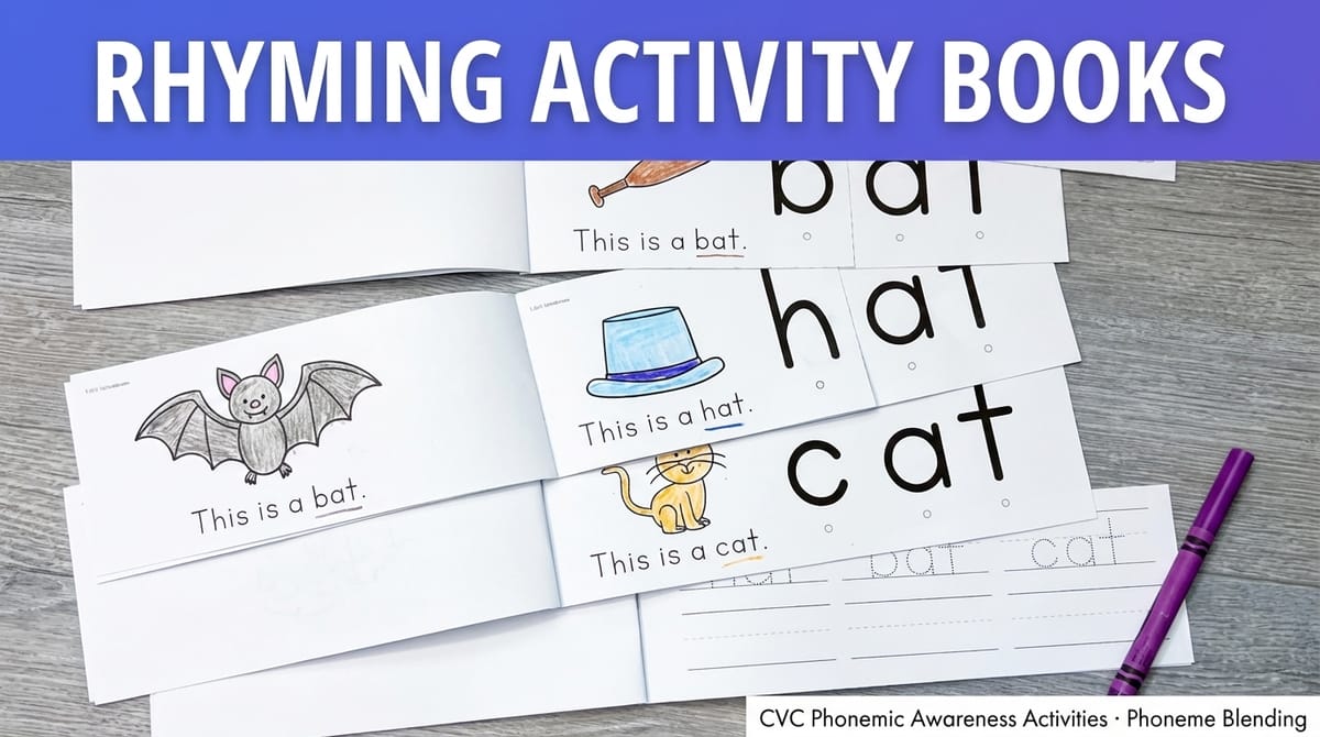 押韵练习册：CVC 音素意识训练（音素合成/拼读）