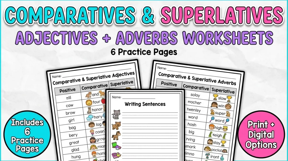 形容词与副词的比较级和最高级练习作业：6页练习