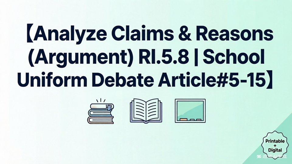 The Great School Uniform Debate: Integrated Reading & Argument Analysis Unit (RI.5.8 Compliant)