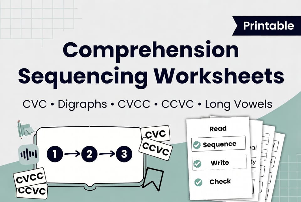 阅读理解与顺序练习册（CVC、字母组合、CVCC、CCVC及长元音）