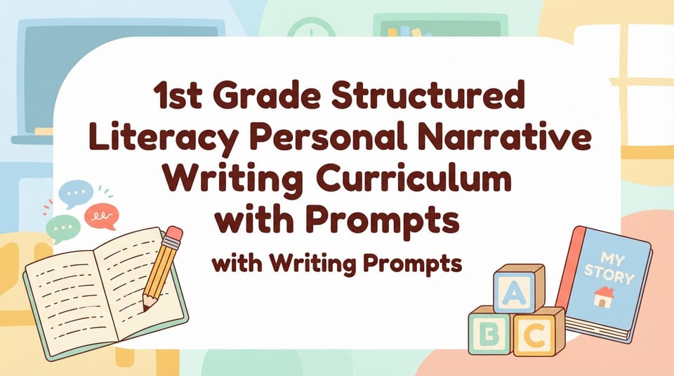 First-Grade Structured Literacy: Personal Narrative Writing Curriculum (With Prompts)