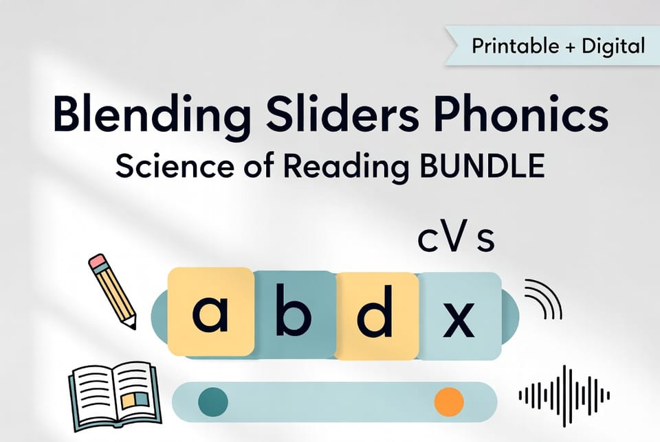 Blending Sliders Phonics 拼读滑块｜Science of Reading 系统拼读练习包（打印版/课堂版）
