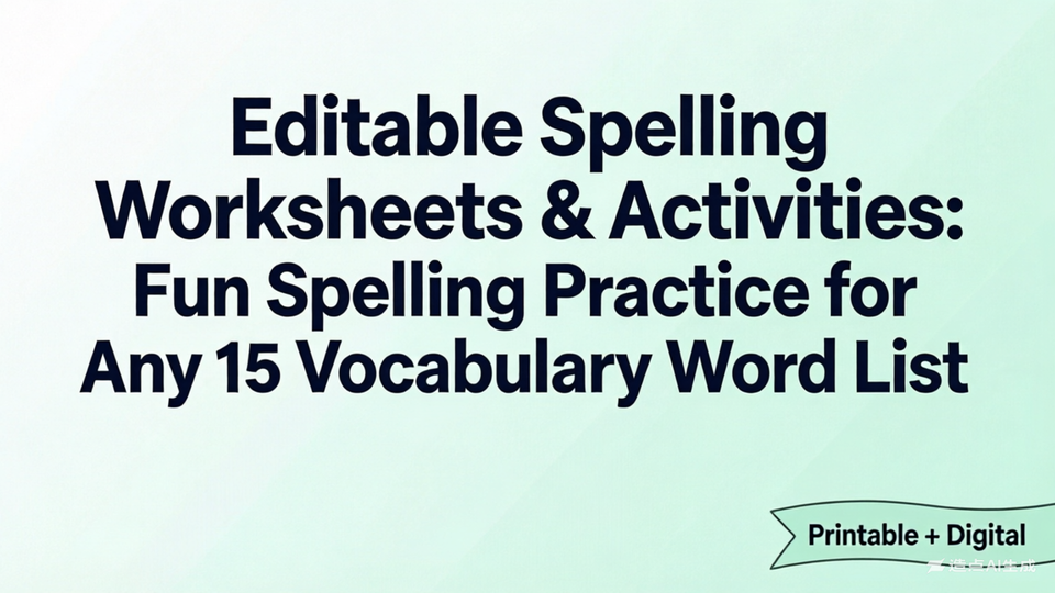 Editable Spelling Worksheets & Activities: Fun Spelling Practice for Any 15 Vocabulary Word List